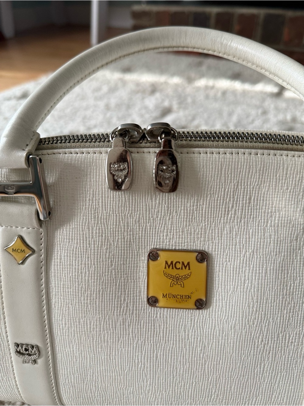 MCM Off-White Dome Satchel Bag - Picture 3 of 6